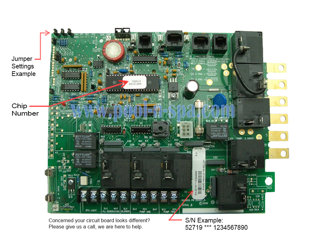 Balboa 52719 Circuit Board 736R1(x), Coleman Spas 103-098